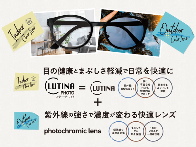 調光レンズ『ルティーナフォト』で自分用のメガネを作ってみました 